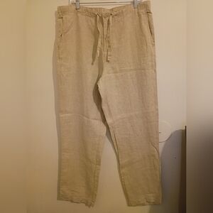Ocean & Coast Women's Women's 100% Linen Straight Leg Pants Sz L